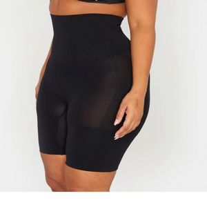 Plus Black Seamless High Waist Control Shapewear Shorts